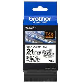 Brother - TZE-SL251, bílá / černá (24mm, samolaminovací), délka 8m