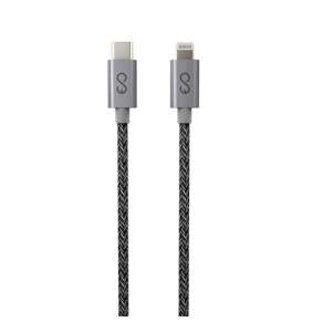 iStores by EPICO FABRIC BRAIDED CABLE USB-C to Lightning 1.2m - space grey