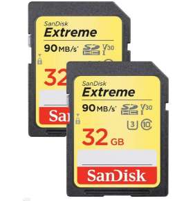Karta SanDisk SDHC 32GB Extreme (90MB/s V30 UHS-I U3) 2-pack