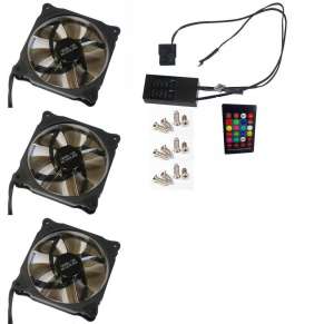 EUROCASE ventilátor RGB 120mm (Ring type), set 3ks + controller