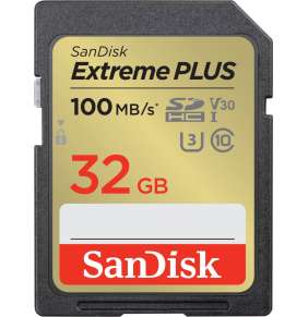Karta SanDisk SDHC 32GB Extreme PLUS (100 MB/s Class 10, UHS-I U3 V30)