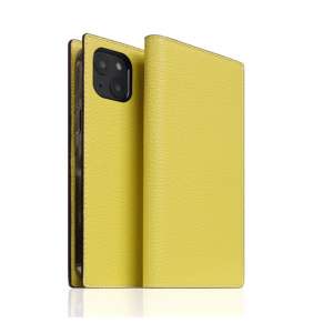 SLG Design puzdro D8 Neon Full Grain Leather Diary pre iPhone 14 - Lemon