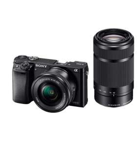 SONY Alfa6000 fotoaparát, 24.3MPix + 16-50mm + 55-210mm - černý