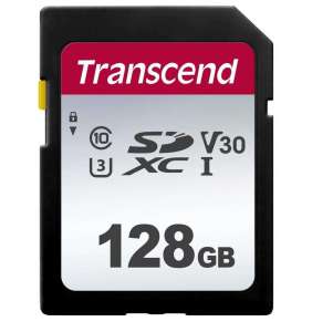 Transcend 128GB SDXC 300S (Class 10) UHS-I U1 V10 paměťová karta, 100 MB/s R, 25 MB/s W